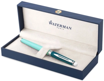 Ручка перьев. Waterman Hemisphere Colour Blocking (2190122) Green CT F сталь нержавеющая F син. черн. подар.кор. - купить недорого с доставкой в интернет-магазине