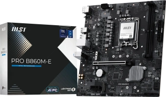 Материнская плата MSI PRO B860M-E Soc-1851 Intel B860 2xDDR5 mATX AC`97 8ch(7.1) 5Gigabit RAID+HDMI+DP - купить недорого с доставкой в интернет-магазине