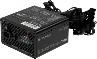 Блок питания Thermaltake ATX 750W Smart BX1 RGB 80+ bronze (20+4pin) APFC 120mm fan color LED 8xSATA RTL - купить недорого с доставкой в интернет-магазине