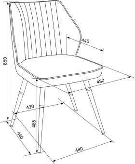 Стул для дома Бюрократ CH-K5_SP с повор.мех. т.серый Holland 18 металл черный на ножках (CH-K5_1/SP/HL18) - купить недорого с доставкой в интернет-магазине
