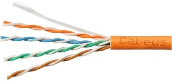 Кабель информационный Cabeus UTP-4P-CAT.5E-SOLID-LSZH-100 кат.5E U/UTP 4 пары LSZH внутренний 100м оранжевый - купить недорого с доставкой в интернет-магазине
