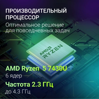 Ноутбук Digma Ascend Ryzen 5 7430U 16Gb SSD512Gb AMD Radeon Graphics 15.6" IPS FHD (1920x1080) Windows 11 Home grey WiFi BT Cam 4500mAh (DN15R5-ADXW12) - купить недорого с доставкой в интернет-магазине