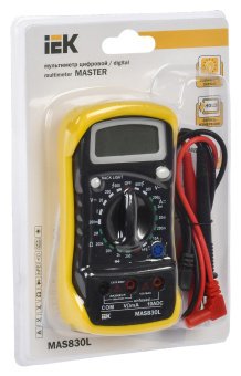 Мультиметр IEK Master MAS830L цифровой желтый/черный (TMD-3L-830) - купить недорого с доставкой в интернет-магазине