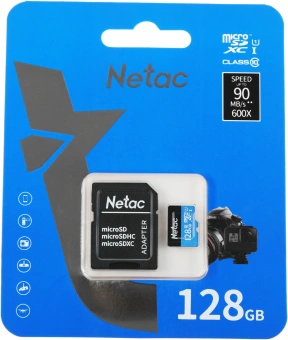Флеш карта microSDXC 128GB Netac NT02P500STN-128G-R P500 + adapter - купить недорого с доставкой в интернет-магазине