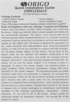 Роутер беспроводной Origo OWR1230ACF (OWR1230ACF/A1A) AC1200 10/100BASE-TX белый - купить недорого с доставкой в интернет-магазине