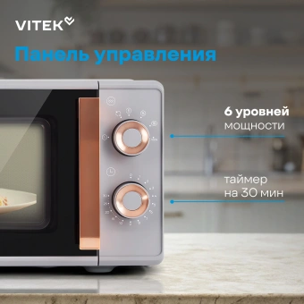 Микроволновая Печь Vitek VT-MW1920 20л. 700Вт серый/золотистый - купить недорого с доставкой в интернет-магазине