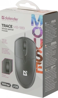 Мышь Defender Trace MB-989 черный оптическая 1000dpi USB 2but (52989) - купить недорого с доставкой в интернет-магазине