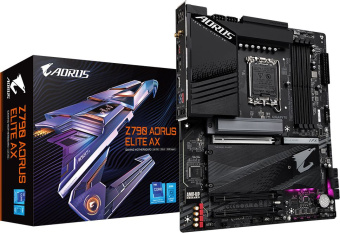 Материнская плата Gigabyte Z790 AORUS ELITE AX Soc-1700 Intel Z790 4xDDR5 ATX AC`97 8ch(7.1) 2.5Gg RAID+HDMI+DP - купить недорого с доставкой в интернет-магазине