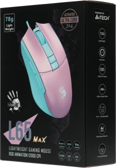 Мышь A4Tech Bloody L65 Max розовый/голубой оптическая 12000dpi USB 6but (L65 MAX/SKY PINK) - купить недорого с доставкой в интернет-магазине