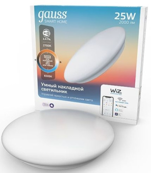 Умный светильник Gauss IoT Smart Home настенно-потолочный белый (2050112) - купить недорого с доставкой в интернет-магазине