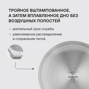 Сковорода Rondell Prime RDS-1678 круглая 28см покрытие: Eclipse ручка несъемная (без крышки) стальной - купить недорого с доставкой в интернет-магазине