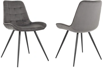 Стул для дома Бюрократ CH-K2_2 комплект 2шт т.серый Holland 18 металл черный на ножках (CH-K2_1/HL18_2) - купить недорого с доставкой в интернет-магазине