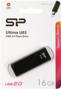 Флеш Диск Silicon Power 16GB Ultima U03 SP016GBUF2U03V1K USB2.0 черный - купить недорого с доставкой в интернет-магазине
