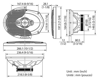 Колонки автомобильные Kenwood KFC-PS6996 650Вт 88дБ 4Ом 15x23см (6x9дюйм) (ком.:2кол.) коаксиальные пятиполосные - купить недорого с доставкой в интернет-магазине