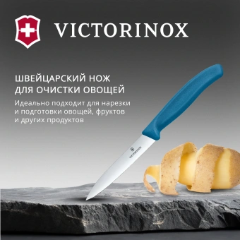 Нож кухонный Victorinox Swiss Classic (6.7702.C1) для овощей лезв.100мм прямая заточка синий - купить недорого с доставкой в интернет-магазине
