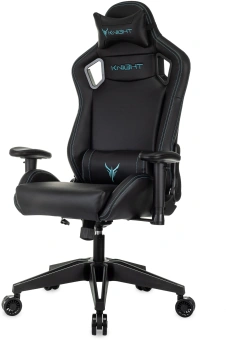 Кресло игровое Knight Outrid Smile черный экокожа с подголов. крестов. пластик - купить недорого с доставкой в интернет-магазине