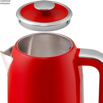 Чайник электрический Galaxy Line GL 0349 1.7л. 2200Вт красный корпус: нерж.сталь (ГЛ0349Л) - купить недорого с доставкой в интернет-магазине