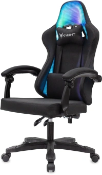 Кресло игровое Knight Wolf RGB черный с подголов. крестов. пластик пластик черный - купить недорого с доставкой в интернет-магазине