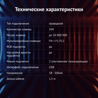 Клавиатура Оклик 710G BLACK DEATH черный/оранжевый USB Multimedia for gamer LED (476393) кабель 1.5м - купить недорого с доставкой в интернет-магазине