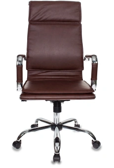 Кресло руководителя Бюрократ Ch-993 коричневый эко.кожа крестов. металл хром - купить недорого с доставкой в интернет-магазине
