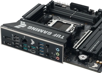 Материнская плата Asus TUF GAMING B850M-PLUS WIFI7 Socket AM5 AMD B850 4xDDR5 mATX AC`97 8ch(7.1) 2.5Gg RAID+HDMI+DP - купить недорого с доставкой в интернет-магазине