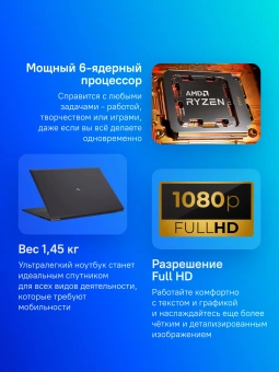 Ноутбук Maibenben S14A-R545UM Ryzen 5 Pro 4650U 8Gb SSD256Gb AMD Radeon Graphics 14" IPS FHD (1920x1080) Linux dk.blue WiFi BT Cam 5000mAh (S14A-R545UMA1SLURE0) - купить недорого с доставкой в интернет-магазине