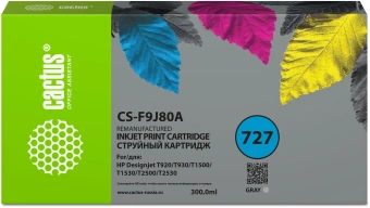 Картридж струйный Cactus CS-F9J80A 727 XXL серый (300мл) для HP Designjet T920/T930/T1500/T1530/T2500/T2530 с чипом - купить недорого с доставкой в интернет-магазине