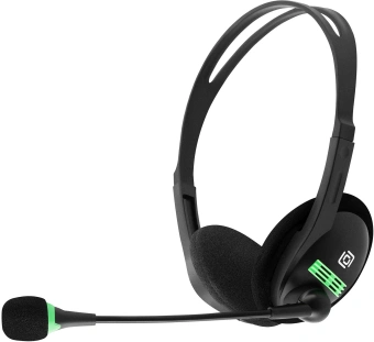 Наушники с микрофоном Оклик HS-M100 черный 1.8м накладные оголовье (1532004) - купить недорого с доставкой в интернет-магазине