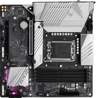 Материнская плата Gigabyte B760M AORUS ELITE AX Soc-1700 Intel B760 4xDDR5 mATX AC`97 8ch(7.1) 2.5Gg RAID+HDMI+DP - купить недорого с доставкой в интернет-магазине