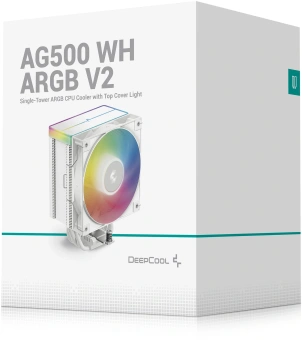 Устройство охлаждения(кулер) Deepcool AG500 Wh V2 ARGB Soc-AM5/AM4/1200/1700/1851 белый 4-pin 29.4dB Al+Cu 240W 857gr Ret (R-AG500-WHAMMN-GJD) - купить недорого с доставкой в интернет-магазине