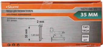 Гвозди для степлера Sturm! 1071-06-35 серебристый - купить недорого с доставкой в интернет-магазине
