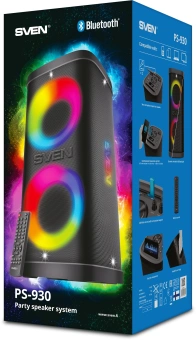Колонка порт. Sven АС PS-930 черный 150W 1.0 BT/3.5Jack 7200mAh (SV-022402) - купить недорого с доставкой в интернет-магазине