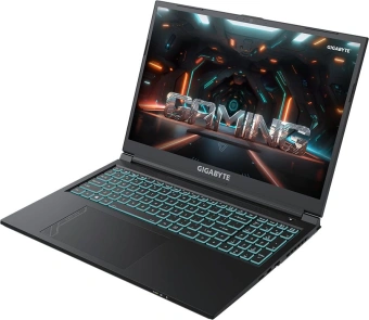 Ноутбук Gigabyte G6 Core i7 13620H 32Gb SSD512Gb NVIDIA GeForce RTX4060 8Gb 16" IPS FHD+ (1920x1200) FreeDOS black WiFi BT Cam (KF-H3KZ853KD/32) - купить недорого с доставкой в интернет-магазине