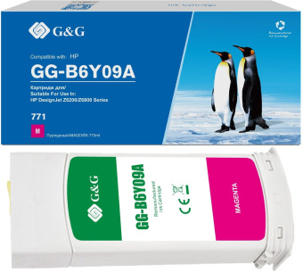 Картридж струйный G&G GG-B6Y09A 771C пурпурный (775мл) для HP DesignJet Z6200 - купить недорого с доставкой в интернет-магазине