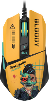 Мышь A4Tech Bloody W63 Max Renegade желтый/рисунок оптическая 12000dpi USB (W63 MAX) - купить недорого с доставкой в интернет-магазине