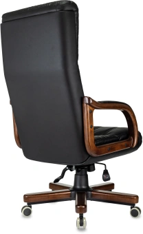 Кресло руководителя Бюрократ T-9932Walnut черный экокожа крестов. металл/дерево - купить недорого с доставкой в интернет-магазине