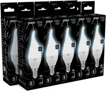 Лампа светодиодная Gauss 6.5Вт цок.:E14 свеча 220B св.свеч.бел.нейт. (упак.:10шт) (104101207) - купить недорого с доставкой в интернет-магазине