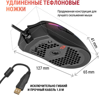 Мышь Redragon Storm Elite черный оптическая 16000dpi USB для ноутбука 7but (77853) - купить недорого с доставкой в интернет-магазине