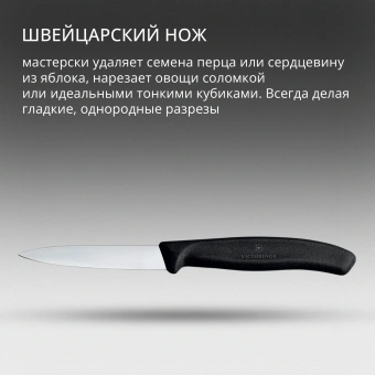 Нож кухонный Victorinox Swiss Classic (6.7603) стальной для чистки овощей и фруктов лезв.80мм прямая заточка черный - купить недорого с доставкой в интернет-магазине