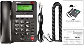 Телефон проводной Ritmix RT-550 черный - купить недорого с доставкой в интернет-магазине
