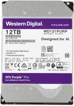 Жесткий диск WD SATA-III 12TB WD121PURP Surveillance Purple Pro (7200rpm) 256Mb 3.5" - купить недорого с доставкой в интернет-магазине