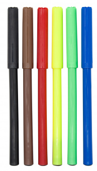 Фломастеры Silwerhof Веселые друзья 7.5мм 125мм круг. Вентилируемый 6цв. пакет с европодвесом - купить недорого с доставкой в интернет-магазине