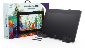 Графический планшет-монитор XPPen Artist Pro 24 USB Type-C/USB/HDMI/DisplayPort черный - купить недорого с доставкой в интернет-магазине