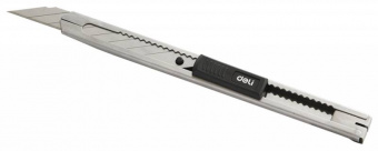 Нож канцелярский Deli E2034 Essential Metal Vivid Mini шир.лез.9мм фиксатор сталь серый - купить недорого с доставкой в интернет-магазине