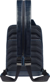 Рюкзак слинг мужской Piquadro Blue Square CA6589B2/BLU2 темно-синий натур.кожа - купить недорого с доставкой в интернет-магазине
