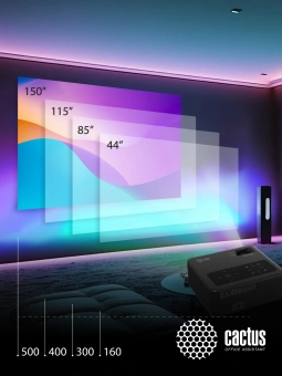 Проектор Cactus CS-PRM.01B.Full HD LCD 19000Lm LS 700Lm ANSI (1920x1080) 2500:1 ресурс лампы:50000часов 2xUSB typeA 2xHDMI 1.8кг - купить недорого с доставкой в интернет-магазине