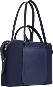 Деловая сумка женская Piquadro Lyra BD4574W92T/BLU с отделением для ноутбука 14" темно-синяя нейлон/натур.кожа - купить недорого с доставкой в интернет-магазине
