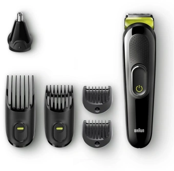 Триммер Braun 3 MGK3921TS черный/зеленый (насадок в компл:5шт) - купить недорого с доставкой в интернет-магазине