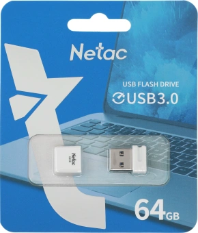 Флеш Диск Netac 64GB U116 NT03U116N-064G-30WH USB3.0 белый - купить недорого с доставкой в интернет-магазине