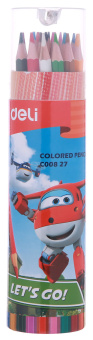 Карандаши цв. Deli EC00827 Super Wings шестигран. тополь 24цв. туба пл. - купить недорого с доставкой в интернет-магазине